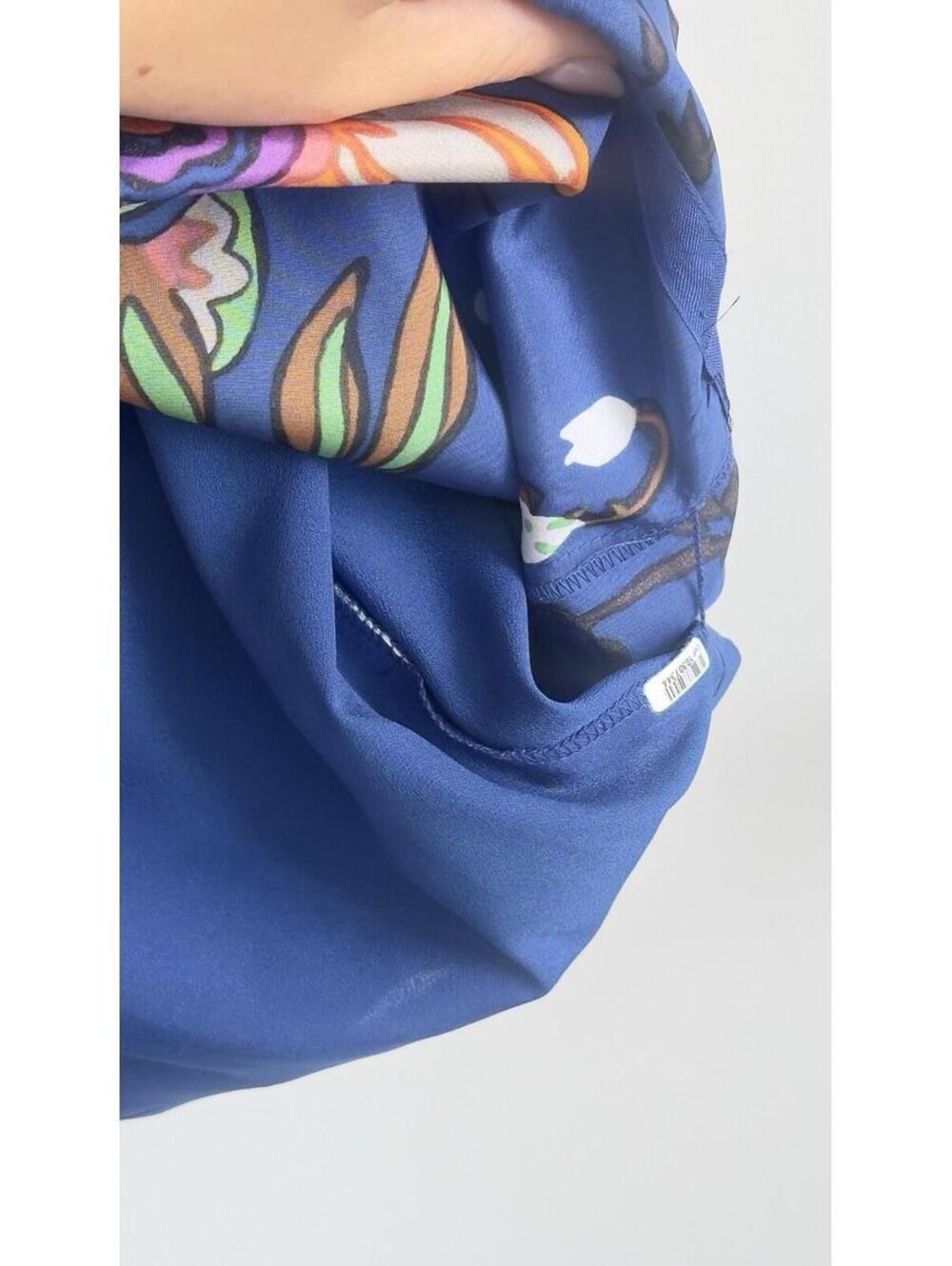 J.Crew Silk Ruffle Shift Dress Blue Floral Print Sleeveless Size 2 Lined - Picture 7 of 9